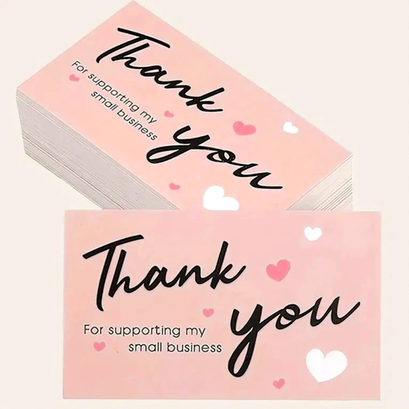 100pcs Thank you double side card New - Picture 3 of 3